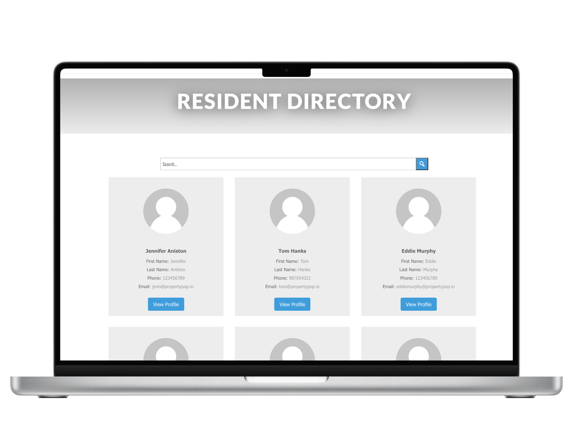 hoa website resident database - resident directory