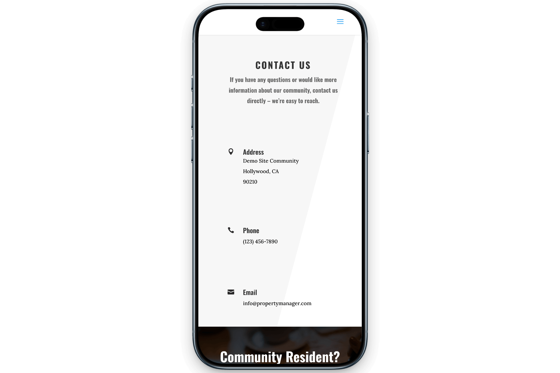 HOA Website Template Board of Directors Page Layout