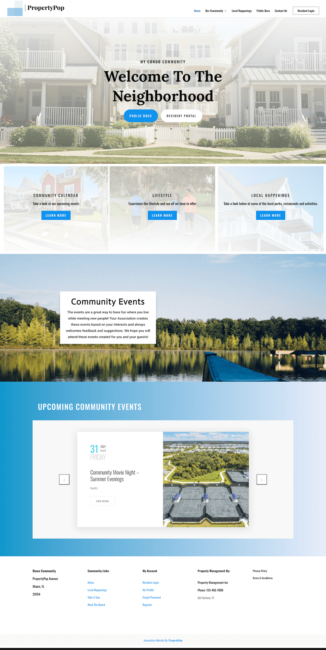 HOA Website Template Homepage Layout Example HOA Website Template Homepage Layout Example