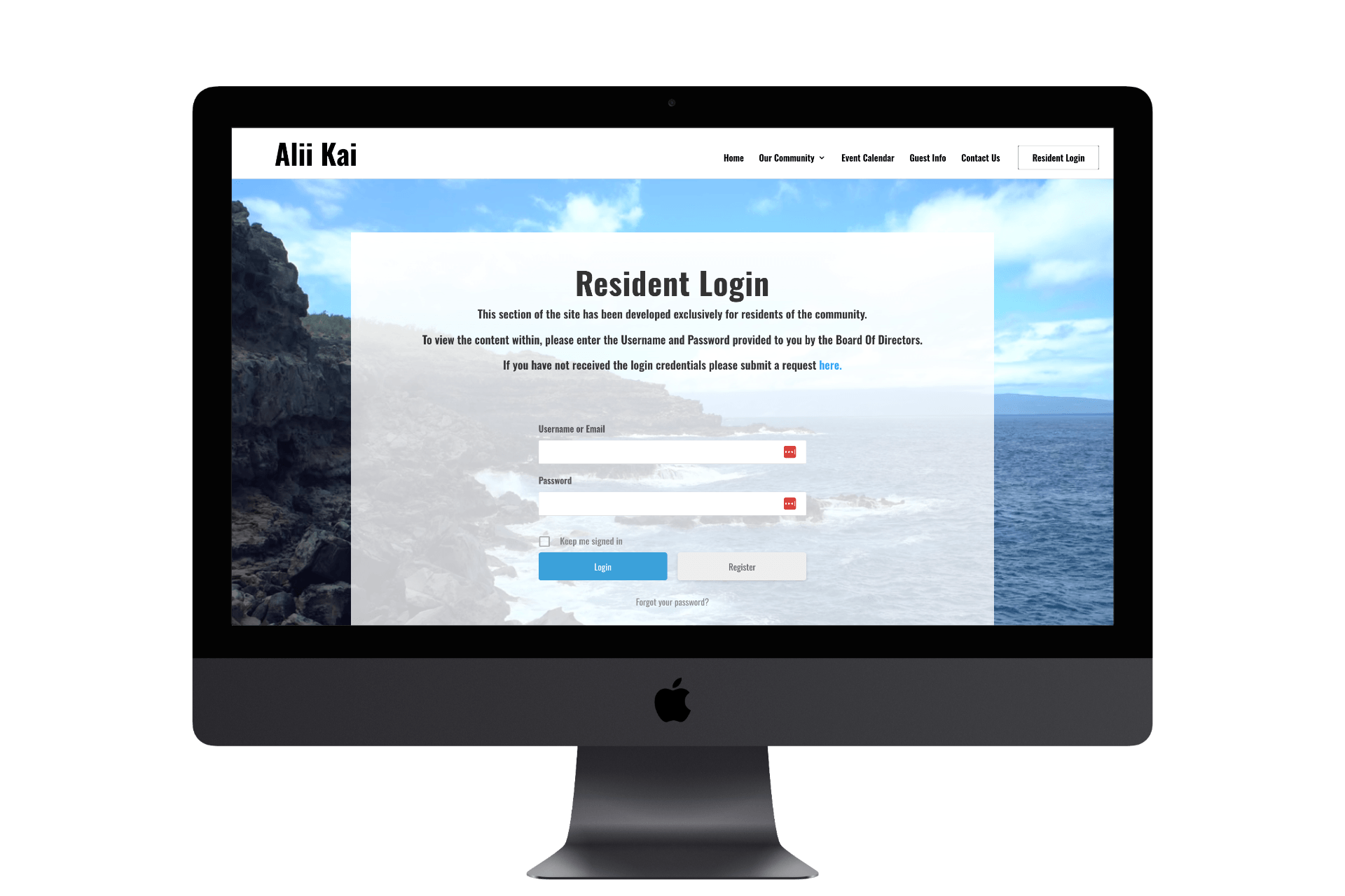 Alii Kai Resort Community Website in Kauai, Hawaii built by PropertyPop - A Gated Secure Resident Only Access System