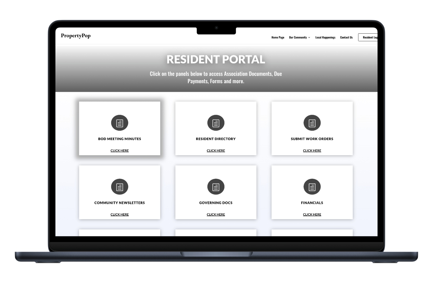 A condo website template sitemap showing various pages to include on your site