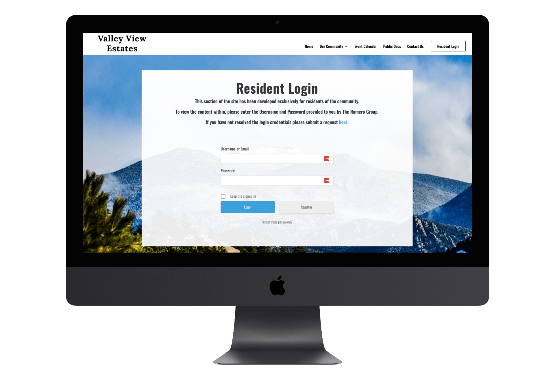 The Valley View HOA located in Loveland, Colorado - Community Website Login Page - Built By PropertyPop