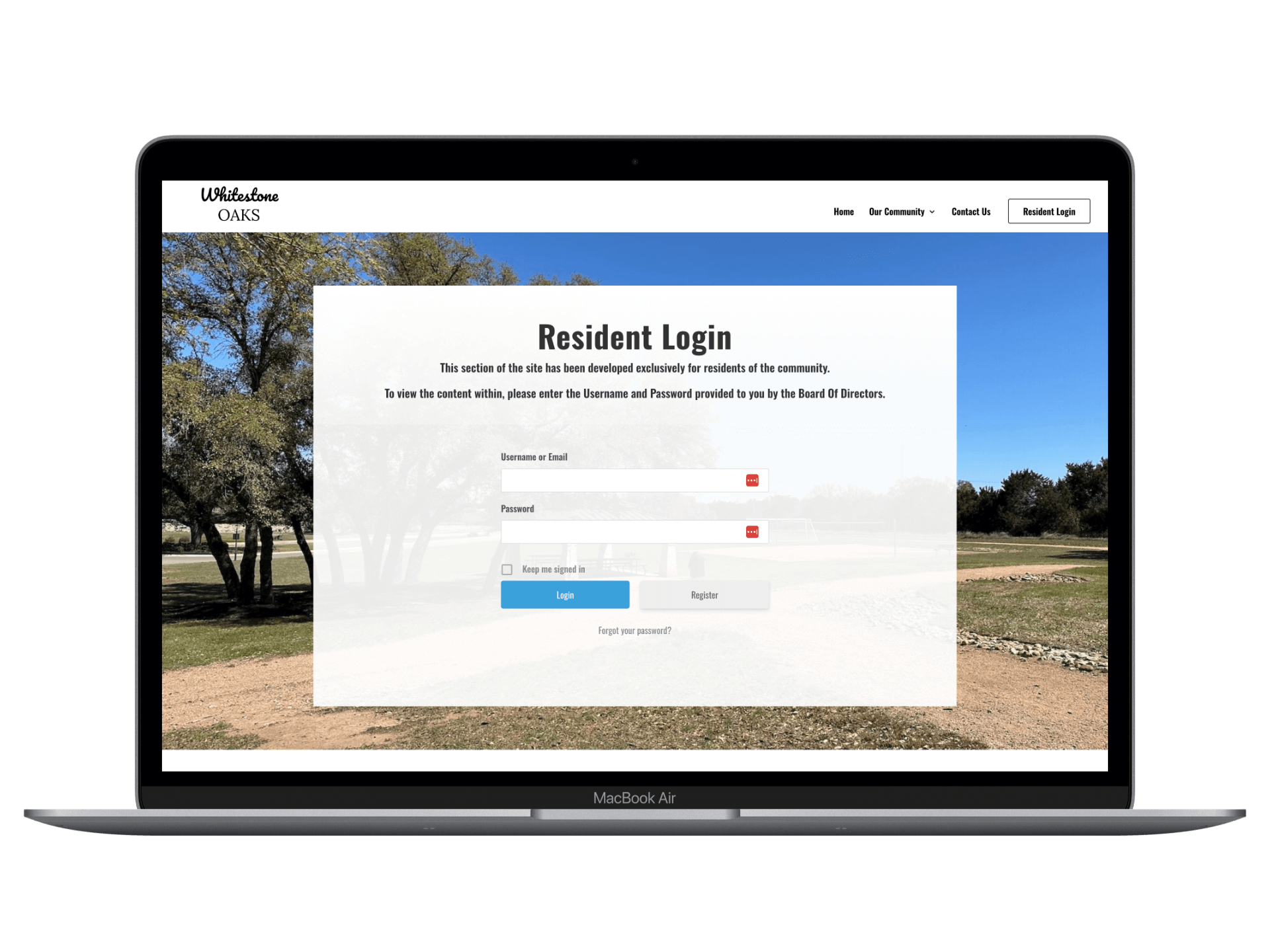 Avada WordPress theme homepage demo, evaluated for HOA website use
