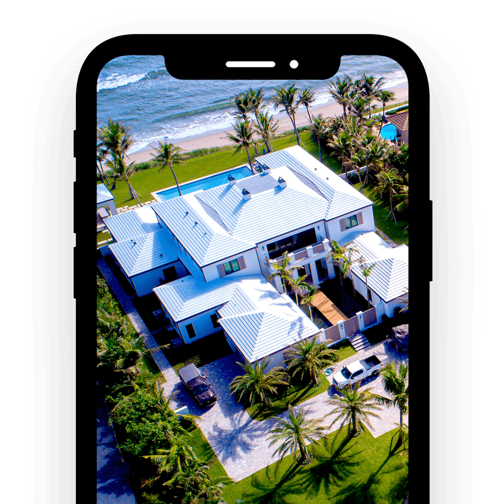 condominium located in florida displayed on a mobile phone viewing the condo website built by propertypop